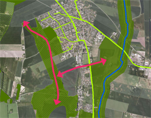 Grønblå Struktur M Røde Pile 8009 (1)